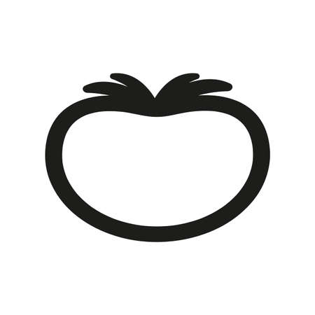 Single tomato line icon, simple fresh vegetable. For app web button ui ux interface elements isolated on white background.のイラスト素材