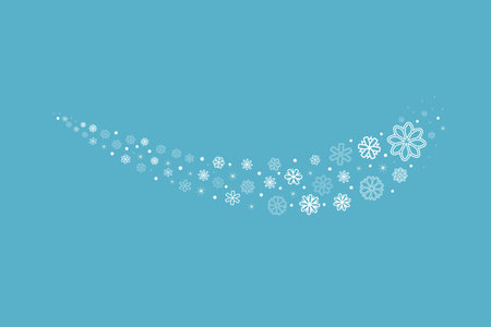 White wave of snowflakes on blue background. vector illustration.Decorative winter background.のイラスト素材