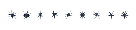 Set of star shapes. Line vector design stars sparkles. Templates for design, posters, banners, cards.のイラスト素材