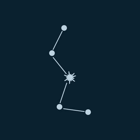 Cassiopeia constellation. Vector illustration. Stars in the night sky.のイラスト素材