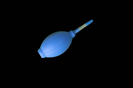 blue lens cleaning pear . isolate on black backgroundの写真素材