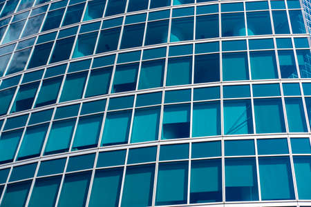 modern glass high-rise buildings. copy space. textureの写真素材
