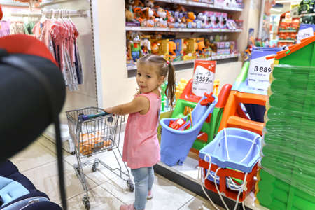 07 19 2020 Russia, Moscow, 07 19 2020 Russia, Moscow, Detsky Mir storeのeditorial素材