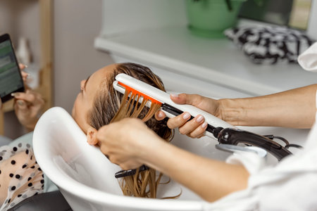 infrared hair care in a beauty salon.