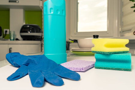 for washing dishes in the kitchen. dirty dishes in the background