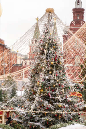 12 14 2019 Christmas tree on Red Square in Moscowのeditorial素材