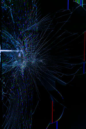 Broken TV lcd screen. Abstract background.の写真素材