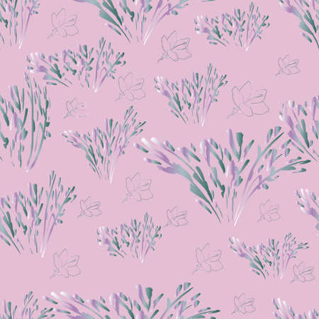Vector illustration for wedding invitations, wallpaper, textile, wrapping paper. seamless floral patternのイラスト素材