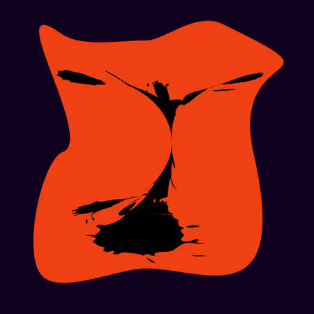 Horror silhouette. Halloween concept. Blurred black silhouette of ghostのイラスト素材