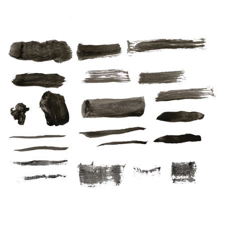set of watercolor brush strokes. Grunge Design Elements. Ink splashes.without transparencyのイラスト素材