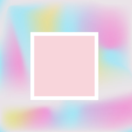 Abstract texture design of blurred rainbow gradient poster over square frame