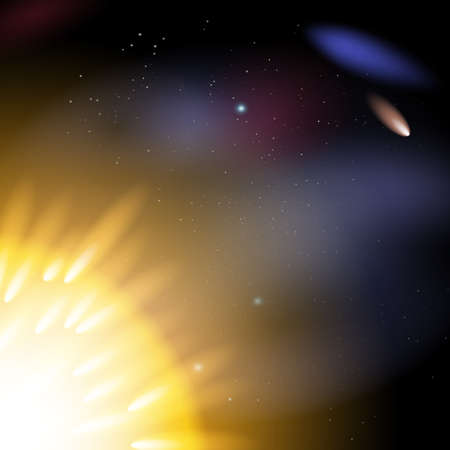 sun and galaxy stars. abstract space backgroundの写真素材