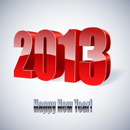 New 2013 year glossy figures illustration. のイラスト素材