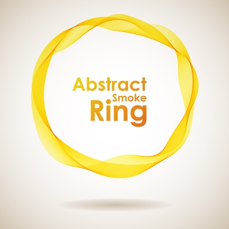 Abstract yellow smoke ring design element のイラスト素材