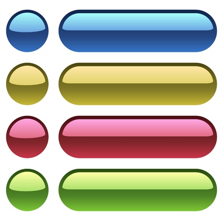 Color plastic buttons for web design のイラスト素材