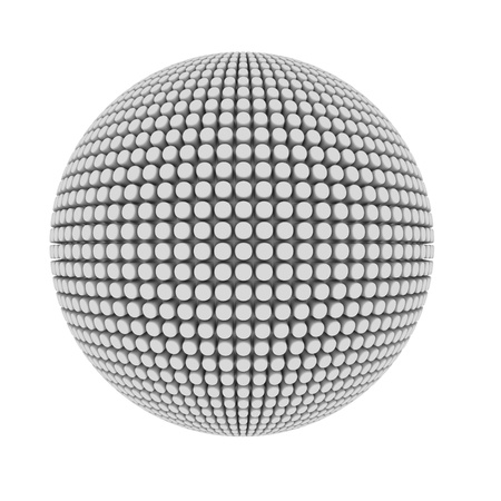 Abstract pimple covered sphere isolated on white の写真素材