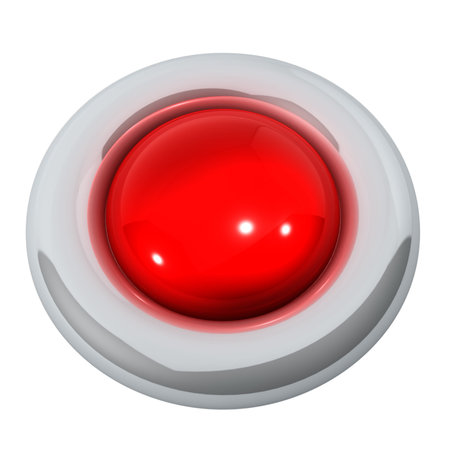 Red button isolated on white background 