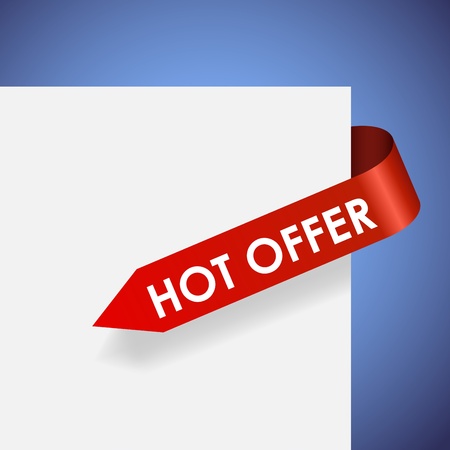Hot offer red paper label vector illustration.のイラスト素材