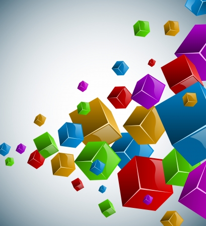 Colorful cubes background with copy space.のイラスト素材