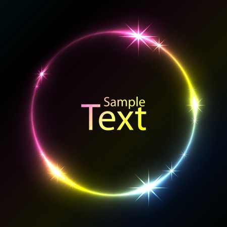 Colorful glowing circle background with copy space のイラスト素材