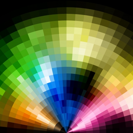 Abstract radial colorful vivid mosaic background のイラスト素材