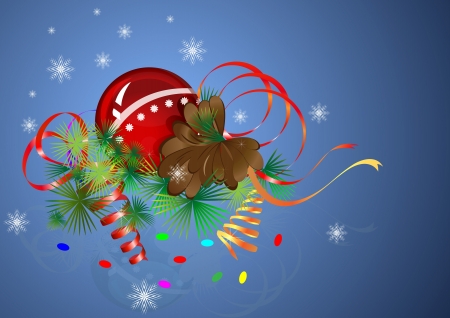 Christmas composition greeting card with blue background  のイラスト素材