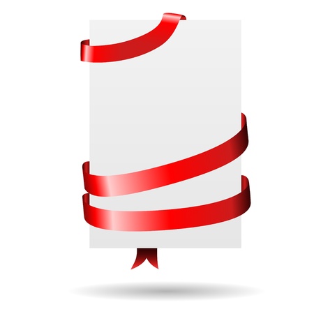 Blank paper wrapped with red ribbon.のイラスト素材