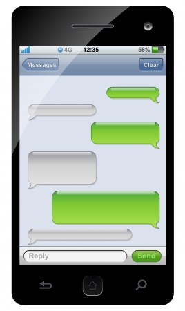 Smartphone sms chat template with copy space.のイラスト素材