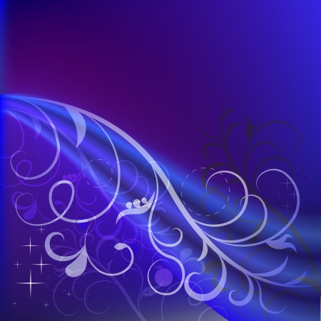 Abstract dark blue floral background with copy space のイラスト素材