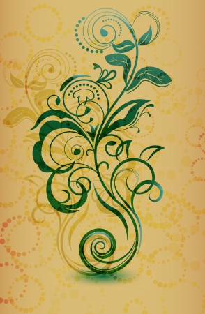 Vintage floral design element illustration のイラスト素材