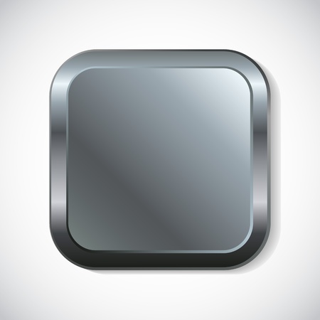Square metal button with rounded corners のイラスト素材