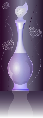 Bottle of perfume with ornament vector illustration のイラスト素材