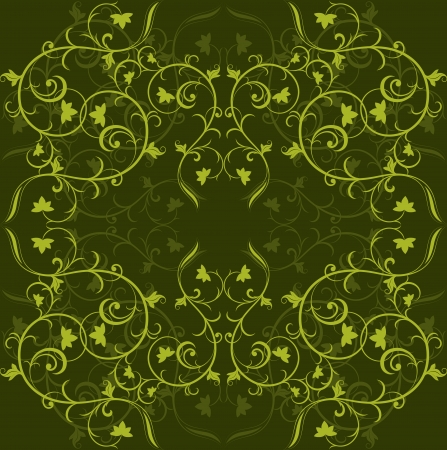 Dark green vector background with floral ornament  のイラスト素材