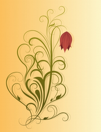 Abstract decorative flower on yellow background vector illustration のイラスト素材