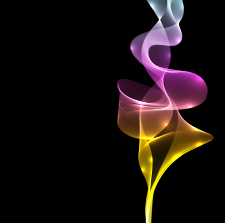 Abstract colorful smoke vector background with black copy space のイラスト素材