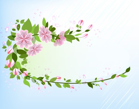 Abstract apple tree branch vector background with copy space のイラスト素材