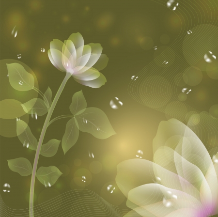 Beautiful fantasy flower green background  のイラスト素材