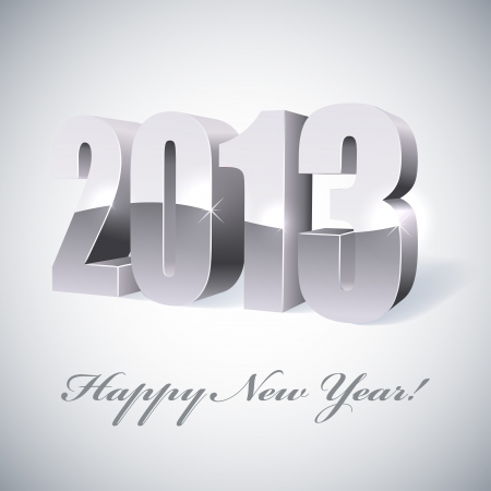 New 2013 year glossy silver figureのイラスト素材