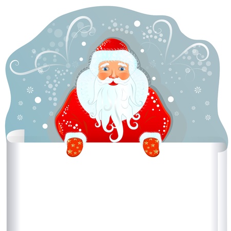 Santa Claus with blank sheet of paper  のイラスト素材