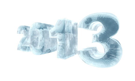 New 2013 year ice figures isolated on white background.