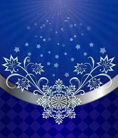 Christmas dark blue background with snowflake ornament のイラスト素材