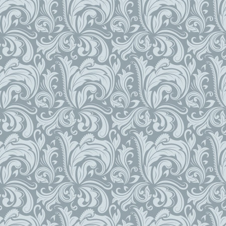 Seamless gray winter colored floral vector pattern のイラスト素材