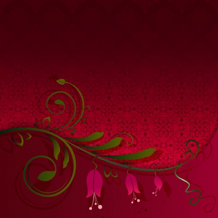 Flower wave red wallpaper vector background のイラスト素材