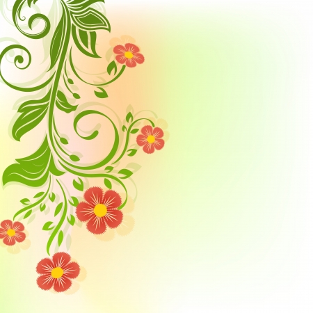 Abstract red flowers spring background with copy space のイラスト素材
