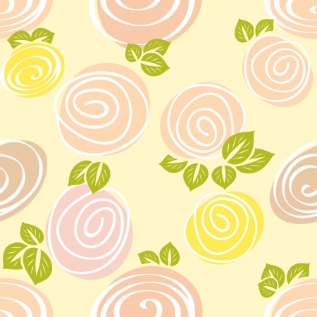 Seamless decorative rose bud pattern in drawing style.のイラスト素材