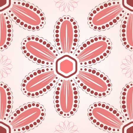 Seamless decorative red flower bud pattern のイラスト素材