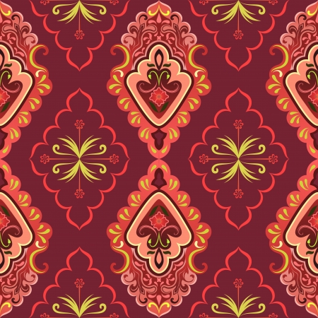 Seamless red retro wallpaper vector background のイラスト素材