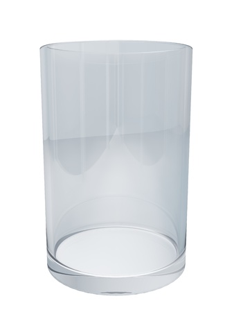 Clean empty glass isolated on white background の写真素材