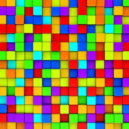 Wall of colorful cubes background の写真素材