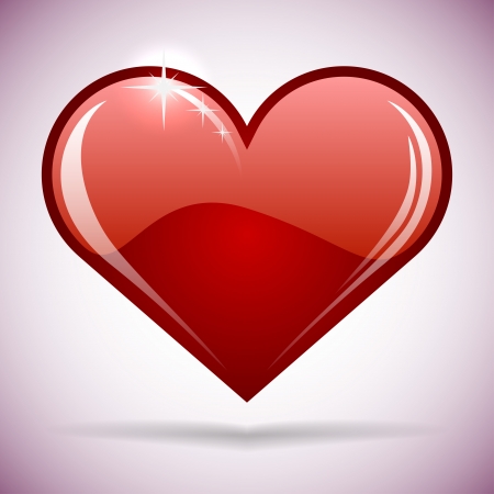 Glossy red heart vector illustration のイラスト素材